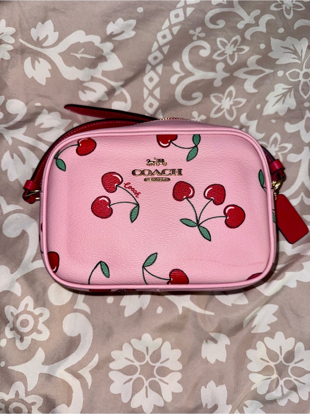 Coach Small Jamie Camera Bag Cherry Print